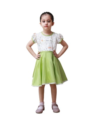 DE CHEVALERiE en Rouge - Mulberry Verbena Frock - Green  6- 7 Years