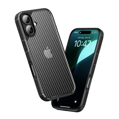 iPhone 16 Series Case : Carbon Fiber Texture Shockproof & Rugged Cover-iPhone 16