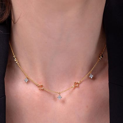 Stanli Silver Station Necklace | 22KT Gold Vermeil-Yellow Gold