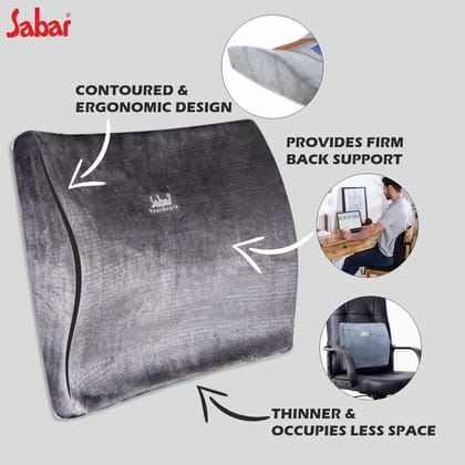 Sabar Orthopedic Lumbocare Back Support for Back Pain Relief | Backrest Cushion for Office chair and Car Seat - 3099M