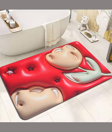- Anti-skid Rubber Door Mat ( 60 X 40 cm ) Single - Red