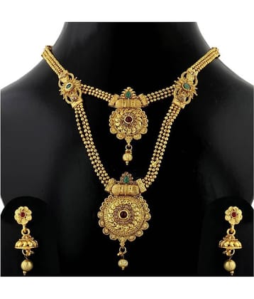Silver Shine Alloy Golden Contemporary Contemporary/Fashion Antique Necklaces Set