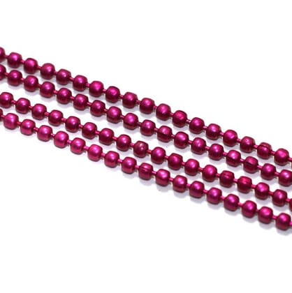 5 Mtrs, 2mm Aluminium Ball Chain Magenta-Pink / 2mm / Aluminium
