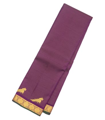 Magenta Handloom Kanchipuram Vairaoosi Silk Saree With Zari Stripes-Magenta