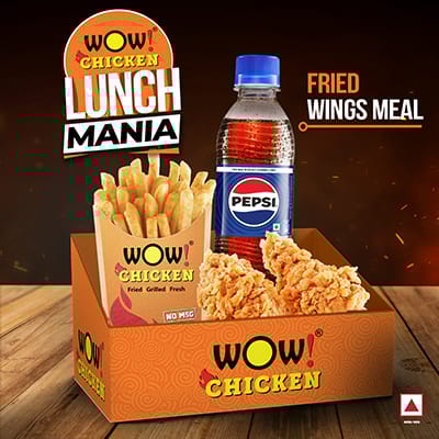 2 Pcs Fried Wings + 1 Regular Fries + 1 Pepsi (250ml)