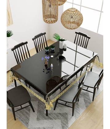 Solid PVC 6 Seater Rectangle Table Cover ( 228 x 152 ) cm Pack of 1 Gold