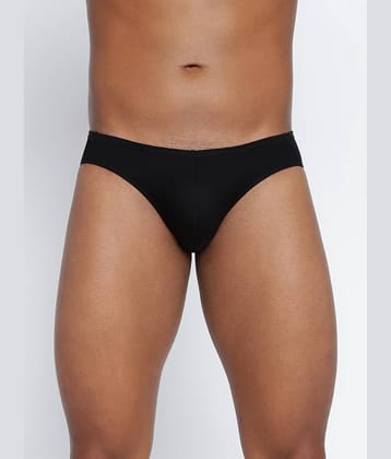 BASIICS By La Intimo Pack of 1 Cotton Blend Briefs For Men's ( Black )