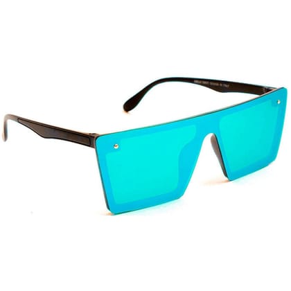 Dervin Unisex Rectangular Sunglasses (Blue)