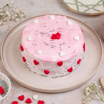 Pink Hearts Chocolate Cream Cake Half Kg