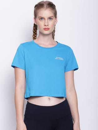Women'S Premium Cotton Printed Half Sleeve Crop T-Shirts-S