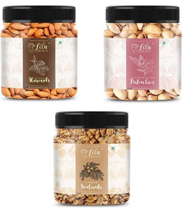 Lila Dry Fruits Almond(500gm),Pistachios(500 gm)& Walnut(500gm) Combo | Badam Pista Akhrot Combo