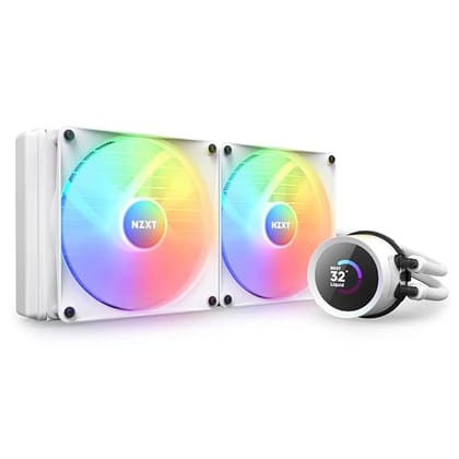 NZXT Kraken 280 RGB 280mm CPU Liquid Cooler/AIO with with LCD Display and RGB Fans - White