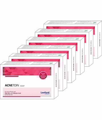 Leeford Acnetoin Bathing Soap - Enriched with Tea Tree Oil & Vitamin E, 75g Each (Pack of 6)