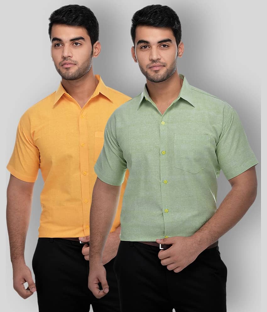 DESHBANDHU DBK - Multicolor Cotton Regular Fit Men's Formal Shirt (Pack of 2)