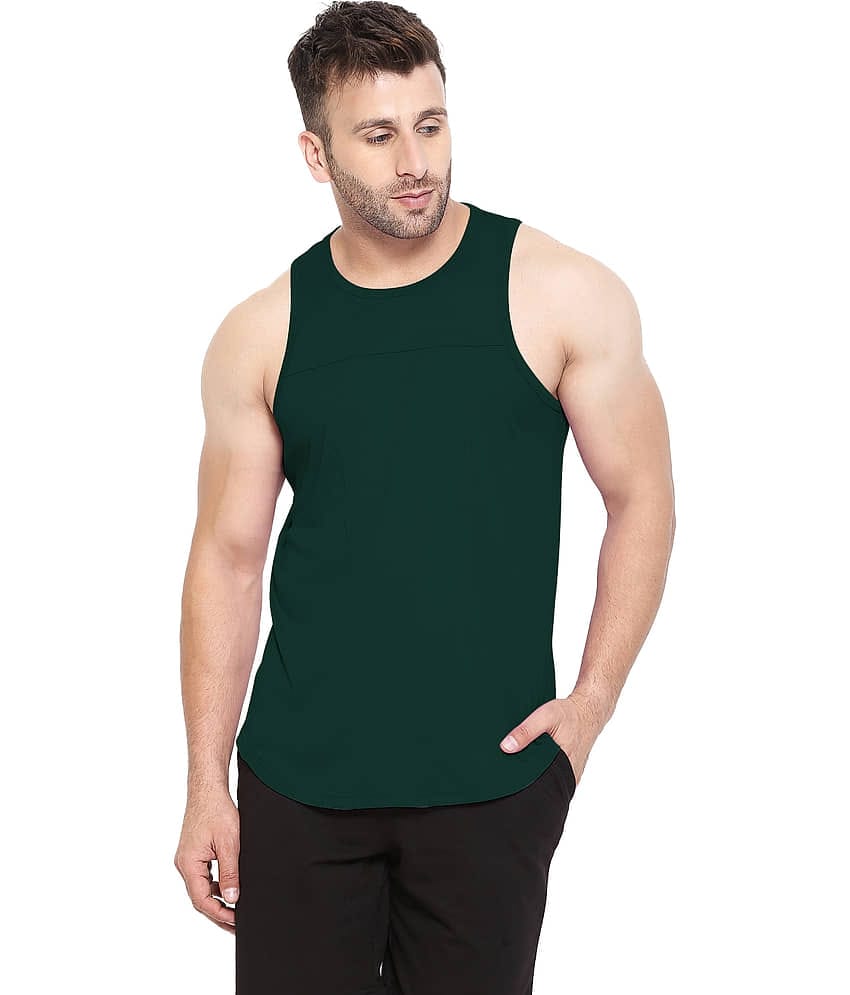 Chkokko Pack of 1 Polyester Tank For Men ( Dark grey )