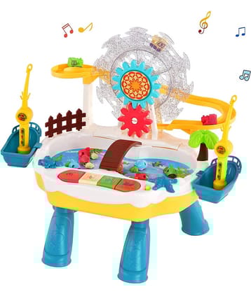 Rainbow Riders Happy Fishing Multi-Purpose Toys 2-in-1 Parent Child Game, Musical & Digital Fun for Kids 3+ Years Rotating Ferris Wheel & Animals Slide Included! Multicolor Joy