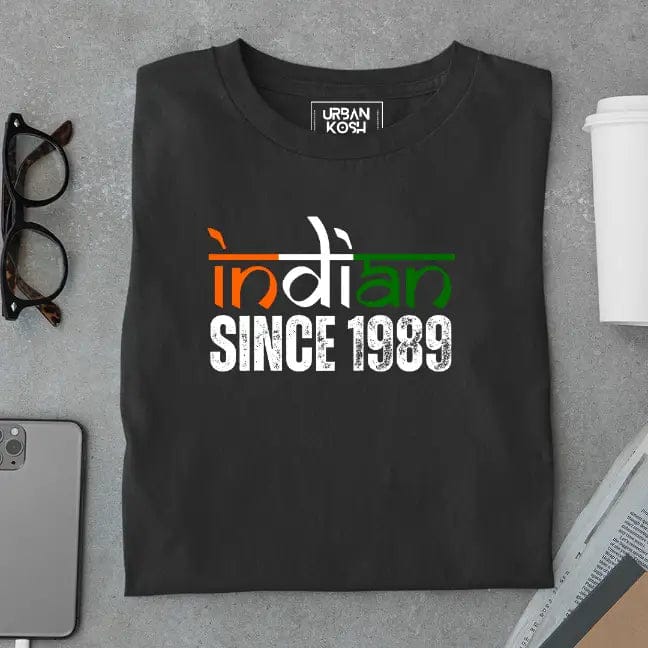 Indian Since 1989 Republic Day Special Premium Unisex Birthday T-shirt-Black / S