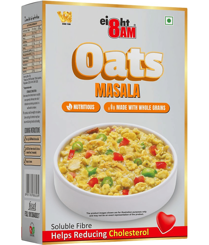 8AM Oats Masala Flakes 200 gm Pack of 5
