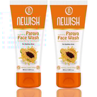 Newish Hydrating Papaya Face Wash, Enriched With Turmeric  Vitamin E, For All Type Skin, 100ml (Pack of 2)