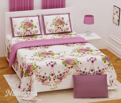Bedsheet Adda Pure Cotton Jaipuri Printed Double Bedsheet With matching two Pillow Covers