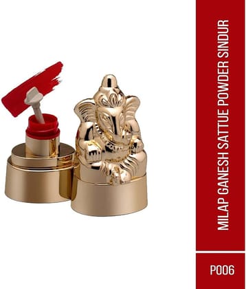 Pinner Ganesh Statue Powder Sindoor for Women Organic Sindoor Powder Kumkum Powder Sindhuram for Women's Forehead (Pack of 1)