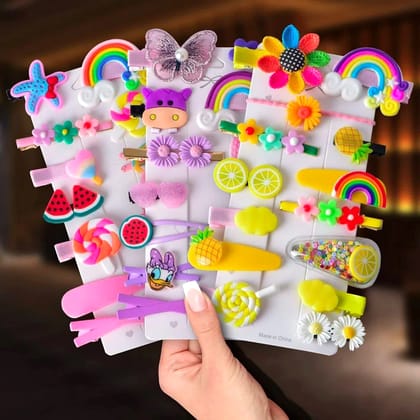 Unicorn Hair Clips Set Baby Hairpin For Kids Girls Hair Accessories (Rendom Colour), Multicolor (14 Pcs ) (brand - dc) by Ruhi Import Store