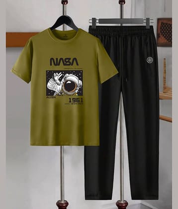 AOOSH Green Cotton Blend Relaxed Fit Men's Tracksuit ( Pack of 1 )