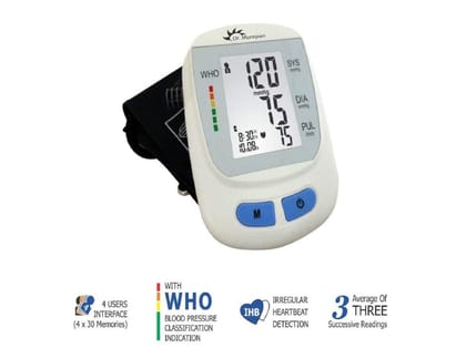 Dr. Morepen Bp Monitor 09 Fully Automatic BP Monitor with AC/DC Adaptor and Charger (White)