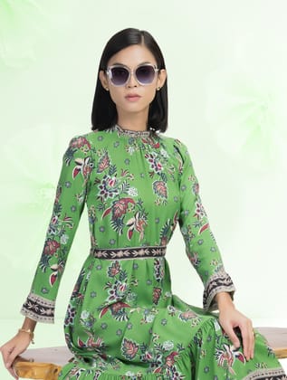 Botanic Fall Dress Green