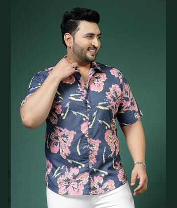 Rigo Cotton Blend Slim Fit Printed Half Sleeves Men's Casual Shirt - Blue ( Pack of 1 )