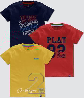 CODEZ Pack of 2 Boys Cotton Blend T-Shirt ( Multi Color )