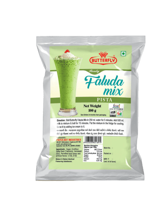 Butterfly Ready Faluda Mix (Pista Pouch) (Weight - 90g) by Butterfly Dessert Mixes and Bakery Needs.