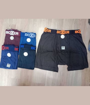 PUSHPADANT FASHION WEAR Pack of 5 Cotton Blend Trunks For Men's ( Multicolor )
