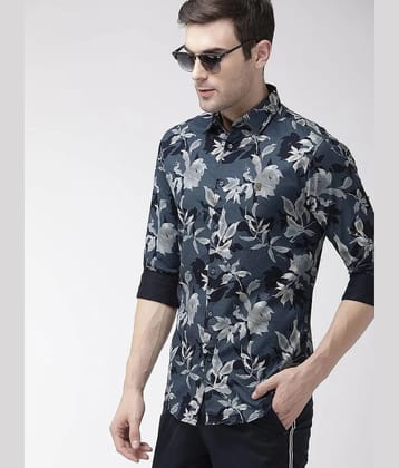 The Indian Garage Co Men Blue Slim Fit Printed Casual Shirt - None