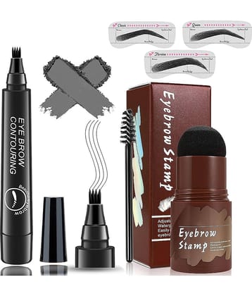 Adbeni Eyebrow Pencil & Hair Stamp Kit Brow Eyebrow Kit Black Pack of 2 50 g