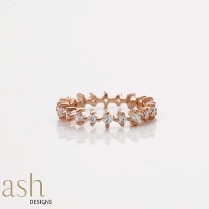 Swiss Zirconia Rose Gold Ring-US 4