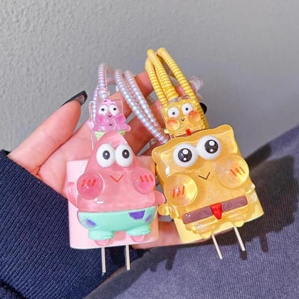Patrick SpongeBob SquarePants iPhone Adapter Charger Cable Wire Protector Set-Patrick
