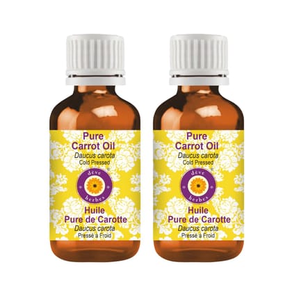 Deve Herbes Pure Carrot Oil (Daucus carota) | Cold Pressed | Natural | Undiluted | For Diluting Essential Oils | For Skin & Massage | Men & Women | 10ml X 2 Deve Herbes Pure Carrot Oil (Daucus carota) | Cold Pressed | Natural | Undiluted | For Diluting E