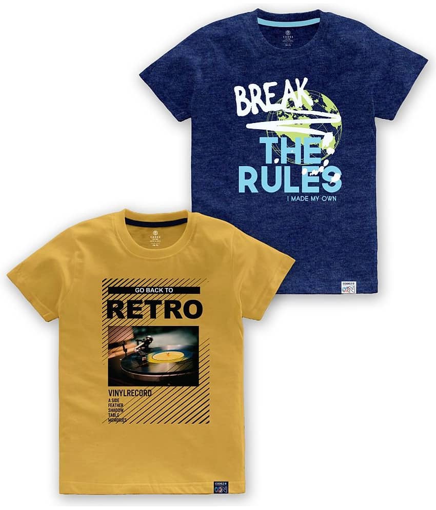 CODEZ Pack of 1 Boys Cotton Blend T-Shirt ( Multi Color )