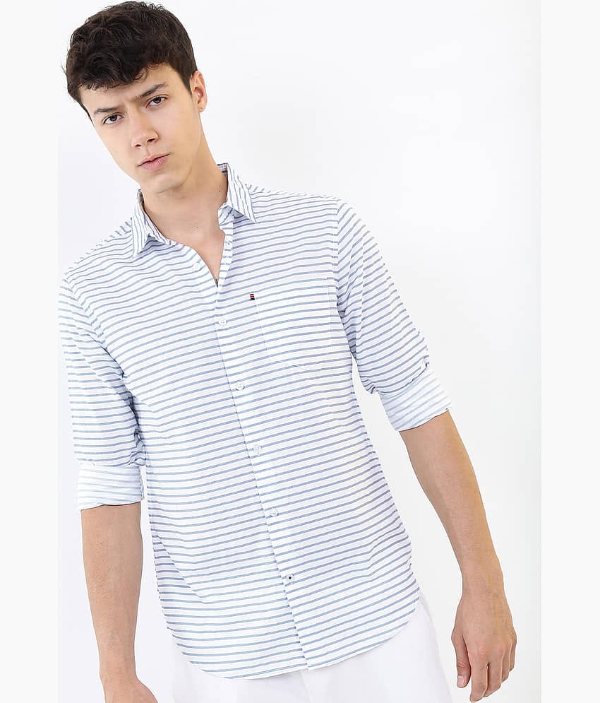 Highlander 100% Cotton Slim Fit Striped Full Sleeves Men's Casual Shirt - Multicolor ( Pack of 1 )