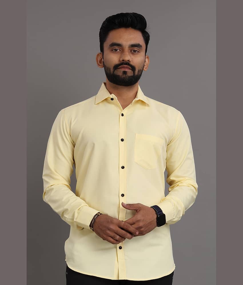 Nofilter Cotton Blend Regular Fit Full Sleeves Men's Formal Shirt - Yellow ( Pack of 1 )