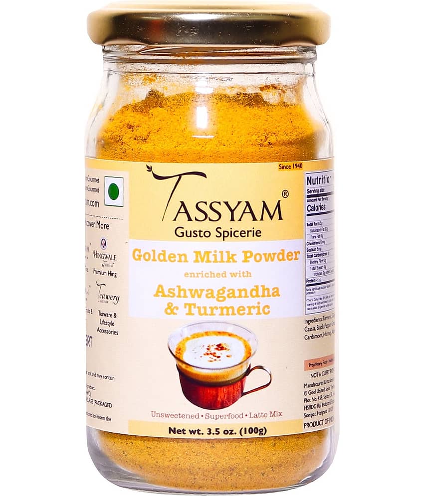 Tassyam Ashwagandha Turmeric Golden Milk Latte (unsweetened) Powder 100 gm