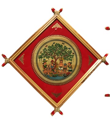 Tisser Pattachitra handpainted Palm Leaf, Wood frame