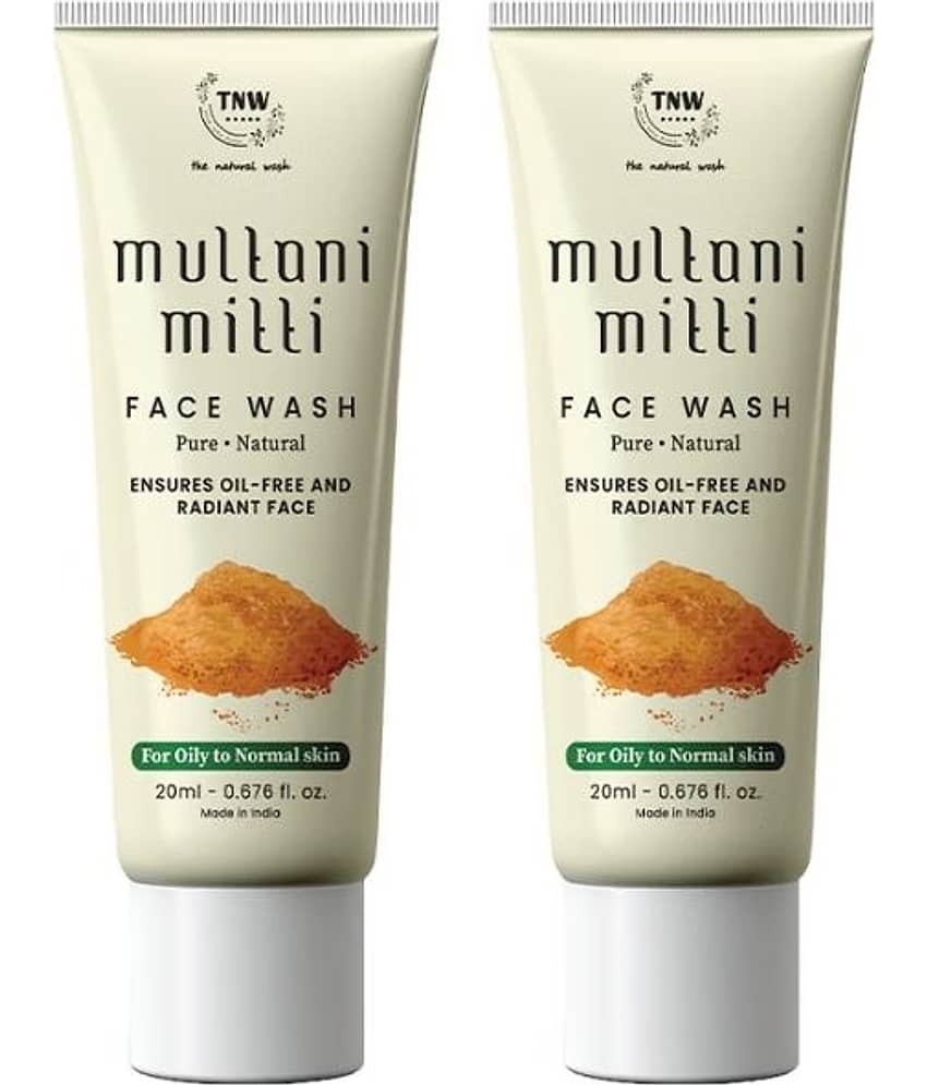 TNW - The Natural Wash multani Mitti Face Wash For Oil Free And Radiant Face 20ml Each (Pack of 2)