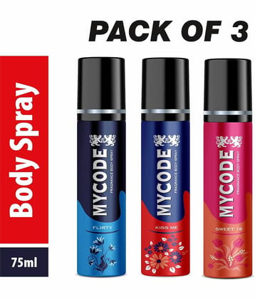 Generic Flirty,Kissme,Sweet16 Perfume  Body Spray for Unisex 225 ml ( Pack of 3 )