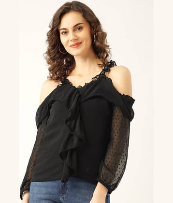 MARC LOIRE Women's Polyester Regular Top ( Black )