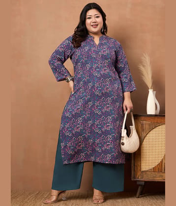 Tissu Women Rayon Printed Straight Kurti With Palazzo ( Maroon )