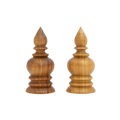 Pooja Kalash Small Without Polish (Pack of 2) � 3 Inch Height, 1� Inch Base � Natural Wood Design | Traditional Wooden Poojai Kalasam � Elegant Finish for Home Temple