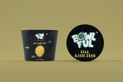 Bowlful Dal Khichdi Cup - 60g Net, Mild Spiced Lentil-Rice Blend with Ghee