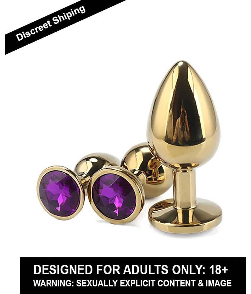 KAMAHOUSE GOLDEN STAINLESS DIAMOND ANAL BUTT PLUG FOR PROSTATE MASSAGE